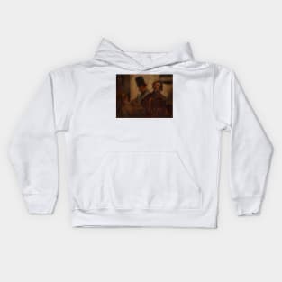 Street Musicians by Style of Honore Victorin Daumier Kids Hoodie